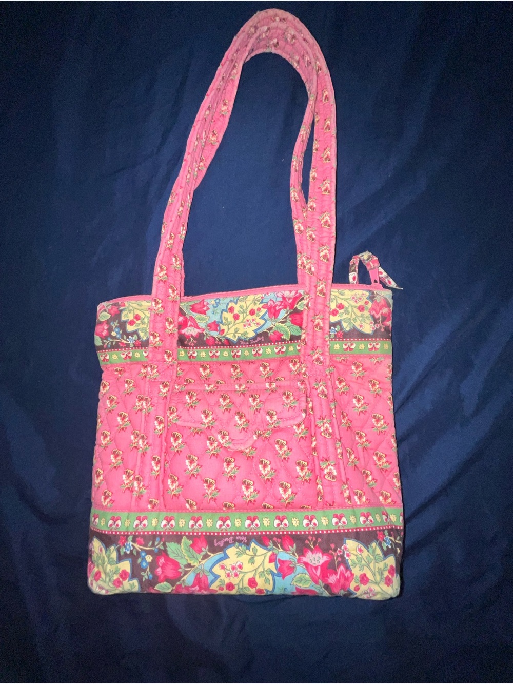 Quilted Pink Floral Tote Bag - Brand Unspecified
